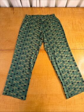 Patagonia Green Patterned Capilene silk weight pant